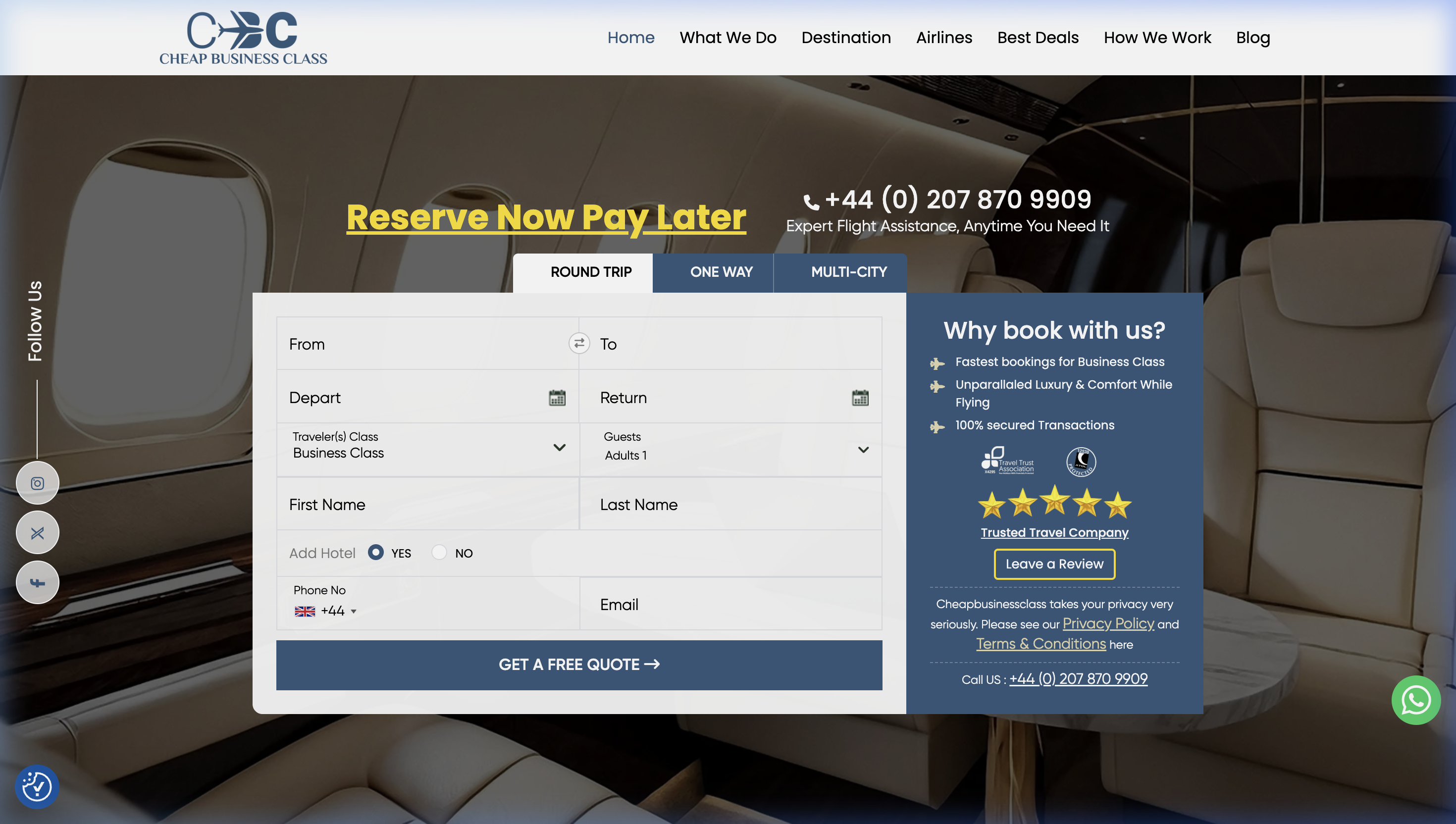 Cheap Business Class Flights